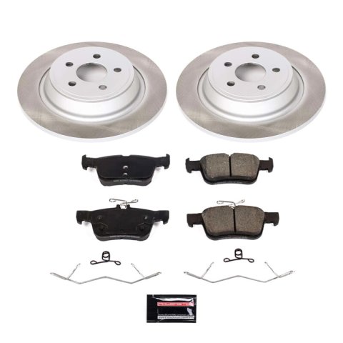 PowerStop Z17 Evolution Plus Semi-Coated Rotor Brake Kits SC7417 and Pad Combo, Semi-Coated, Rear, Solid Surface Rotors, 12.40 in. O.D., Ceramic Pads, Ford, Lincoln, Kit