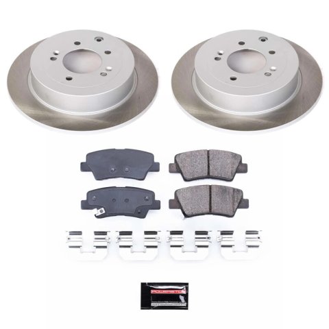 PowerStop Z17 Evolution Plus Semi-Coated Rotor Brake Kits for 2017-2022 SPORTAGE, 2016-2018 TUCSON - SC7729 and Pad Combo, Semi-Coated, Rear, Solid Surface Rotors, 11.89 in. O.D., Ceramic Pads, Hyundai, Kia, Kit