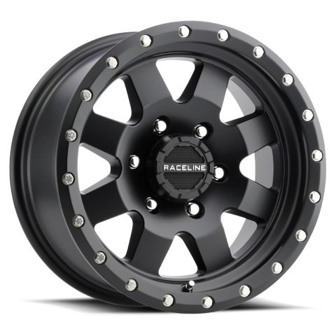 Raceline 935B Defender 15x6in / 6x139.7 BP / 0mm Offset / 4.25mm Bore - Satin Black Wheel