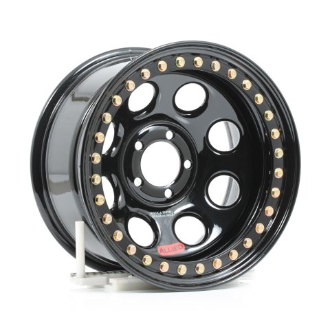 Raceline RT81 Rock 8 16x8in / 5x114.3 BP / -19mm Offset / 83.82mm Bore - Gloss Black Beadlock Wheel