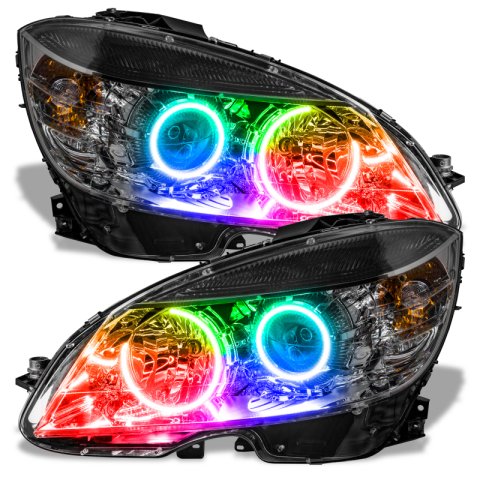 Oracle 08-11 Mercedes Benz C-Class Pre-Assembled Headlights Chrome Housing w/o Controller
