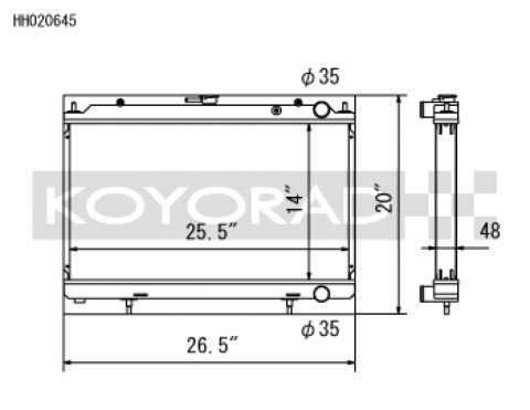 Koyo 95-98 Nissan 240SX S14 2.4L KA24DE (MT) Radiator