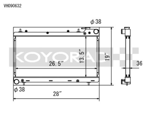 Koyo 93-98 Subaru Impreza 1.8/2.2L (MT) Radiator