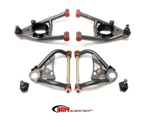 BMR 64-72 A-Body Upper And Lower A-Arm Kit - Black Hammertone