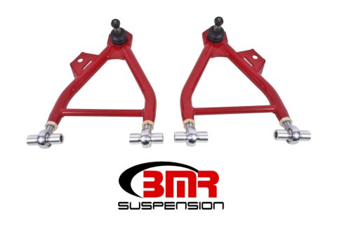 BMR 94-04 Mustang Lower A-Arms (Coilover Only) w/ Adj. Rod End and Tall Ball Joint - Red