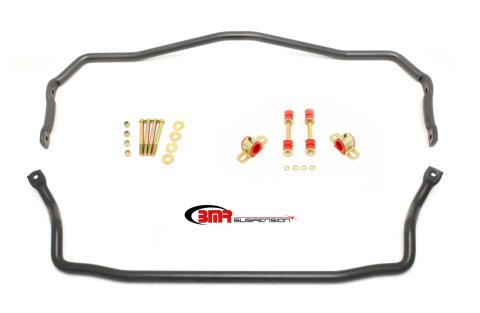 BMR 64-72 A-Body Front & Rear Sway Bar Kit w/ Bushings - Black Hammertone