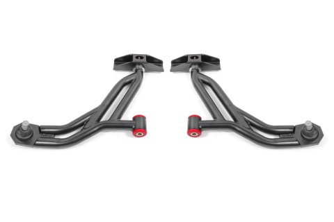 BMR 10-14 Ford Mustang / Shelby GT500 Non-Adj. Lower A-Arms (Poly/Delrin) - Black Hammertone