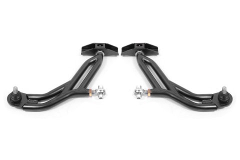 BMR 10-14 Ford Mustang Adj. Lower A-Arms w/ Delrin/Rod End / 18mm Tall Ball Joint - Black Hammertone