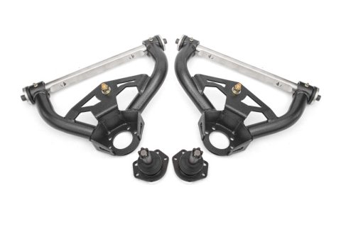 BMR 78-87 GM G-Body Non-Adjustable Upper A-Arms Delrin 0.5in Tall Ball Joint - Black Hammertone