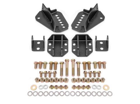 BMR 64-72 GM A-Body Coilover Conversion Kit Rear Adjust Shock Mt w/o CAB - Black Hammertone