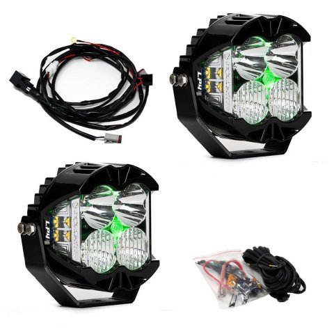 Baja Designs LP4 Pro Driving/Combo LED - Green Backlight (Pair)