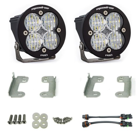 Baja Designs 07-09 Wrangler JK w/OE Bumper Squadron R Pro Fog Pocket Kit - Clear