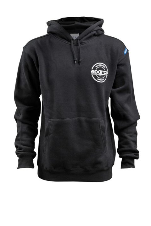Sparco Sweatshirt Hooded S-Seal Blk Lrg