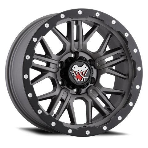 Mamba M25 20x9 5x150 ET12 Matte Grey w/ Black Lip Edge