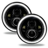 Oracle 7in High Powered LED Headlights - Black Bezel - White thumbnail 2