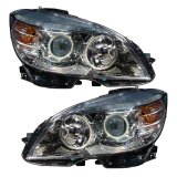 Oracle 08-11 Mercedes Benz C-Class Pre-Assembled Headlights Chrome - w/ Simple Controller thumbnail 4