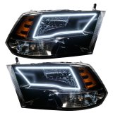 Oracle 09-17 RAM 1500 TRX/SLT Quad Pre-Assembled Headlights - Black Housing - White thumbnail 1