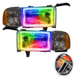 Oracle 94-02 Dodge Ram Pre-Assembled Halo Headlights - ColorSHIFT thumbnail 1
