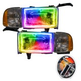 Oracle 94-02 Dodge Ram Pre-Assembled Halo Headlights - ColorSHIFT thumbnail 2
