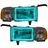 Oracle 94-02 Dodge Ram Pre-Assembled Halo Headlights - ColorSHIFT thumbnail 9