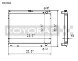 Koyo 1998-Aug 2000 Nissan Skyline GT-R R34 2.6L Turbo Radiator thumbnail 1