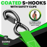 Rhino USA Medium Duty Ratchet Strap Tie-Down 4-Pack (Green) thumbnail 3