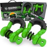 Rhino USA 3/4In D-Ring Shackle Set (2-Pack)(Green) thumbnail 1