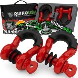 Rhino USA 3/4In D-Ring Shackle Set (2-Pack)(Red) thumbnail 1