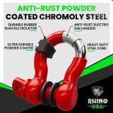 Rhino USA 3/4In D-Ring Shackle Set (2-Pack)(Red) thumbnail 2
