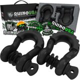 Rhino USA 3/4In D-Ring Shackle Set, Pack Of 2 (Black) thumbnail 1