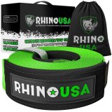 Rhino USA Recovery Tow Strap 3Inx20Ft (Green) thumbnail 1