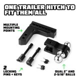 Rhino USA 6In Heavy Duty Drop Hitch - 2In (Black) thumbnail 3
