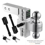 Rhino USA 8In Heavy Duty Drop Hitch - 2.5In (Silver) thumbnail 1