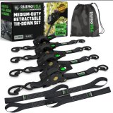 Rhino USA Retractable Ratchet Straps (2Pk 1Inx10Ft) Black thumbnail 1