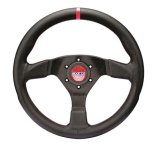Sparco Steering Wheel R383 Champion Black Leather / Red Stitching thumbnail 1