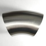 Stainless Bros 3.5in SS304 45 Degree Bend Elbow - 1D / 3.5in CLR - 16GA / .065in Wall - No Leg thumbnail 1