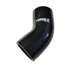 Torque Solution 45 Degree Silicone Elbow: 3 inch Black Universal thumbnail 1