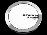 Advan 73mm Full Flat Center Cap - White/Silver Alumite thumbnail 1