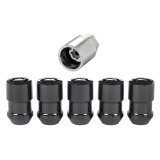 McGard Wheel Lock Nut Set - 5pk. (Cone Seat) M12X1.5 / 3/4 Hex / 1.46in. Length - Black thumbnail 3