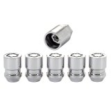 McGard Wheel Lock Nut Set - 5pk. (Cone Seat) M12X1.25 / 3/4 Hex / 1.28in. Length - Chrome thumbnail 1