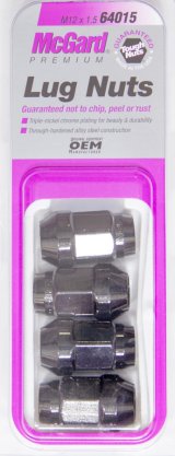 McGard Hex Lug Nut (Cone Seat Bulge Style) M12X1.5 / 3/4 Hex / 1.45in. Length (4-Pack) - Black thumbnail 7