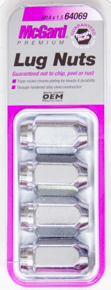 McGard Hex Lug Nut (Cone Seat) M14X1.5 / 22mm Hex / 1.635in. Length (4-Pack) - Chrome thumbnail 7