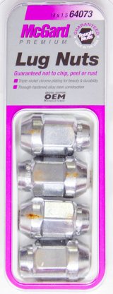 McGard Hex Lug Nut (Cone Seat Bulge Style) M14X1.5 / 22mm Hex / 1.635in. Length (4-Pack) - Chrome thumbnail 7