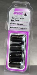 McGard SplineDrive Lug Nut (Cone Seat) 1/2-20 / 1.60in. Length (4-Pack) - Black (Req. Tool) thumbnail 1