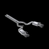 MBRP 18-20 Ford Mustang GT 5.0 w/ Quad Tip Active Exhaust Cat Back Split Rear T304 w/ Carb Fib Tips thumbnail 2