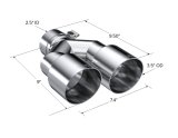 MBRP Universal T304 SS Dual Tip 3.5in OD/2.5in Inlet thumbnail 3