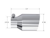 MBRP Universal T304 SS Tip 4in OD/2.5in Inlet/6.5in L thumbnail 2