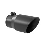 MBRP Tip 3in Round x 4in Inlet OD Dual Walled Angled Black Tip - Fits all 3in Exhausts thumbnail 1