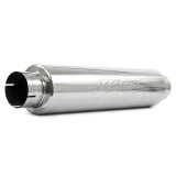 MBRP Universal Quiet Tone Muffler 4in Inlet/Outlet 24in Body 6in Dia 30in Overall T409 thumbnail 1