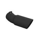 MBRP Universal Tip 6in OD 5in Inlet 15.5in Length 30 Deg Bend Angled Rolled End Black thumbnail 1